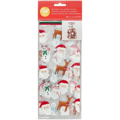 Weihnachtliche Klarsichtbeutel – 20 transparente Geschenkbeutel mit Weihnachtsmotiv | miniSchoggi