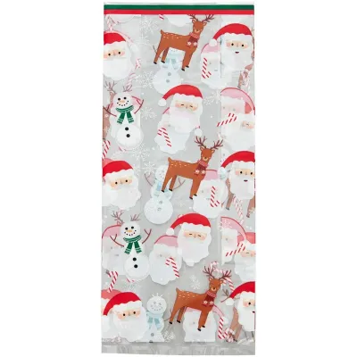 Weihnachtliche Klarsichtbeutel – 20 transparente Geschenkbeutel mit Weihnachtsmotiv | miniSchoggi