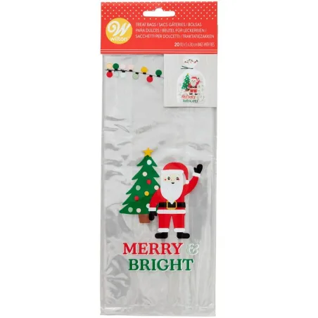 Transparent bag Santa Claus – 20 transparent gift bags with Christmas motif | miniSchoggi