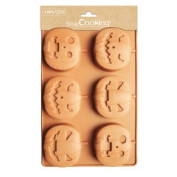 Stampo in silicone Halloween facce di zucca, 6 pezzi