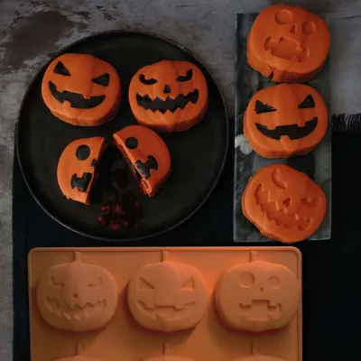 ScrapCooking Kürbis Silikonform – Mini-Kuchen für Halloween