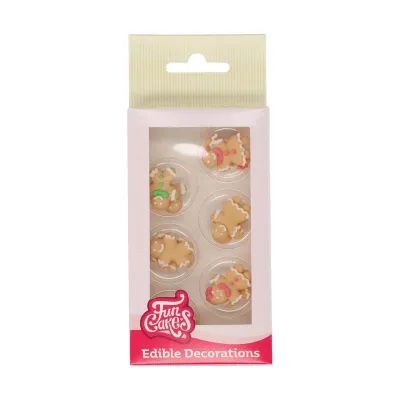 Zuckerdekor Lebkuchenmänner – 12 essbare Weihnachtsfiguren für Cupcakes und Torten | miniSchoggi