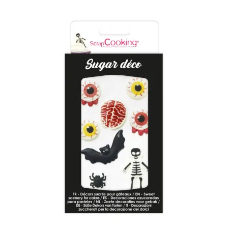 Décoration en sucre Horror – 8 motifs comestibles d'Halloween en sucre pour cupcakes et gâteaux | miniSchoggi