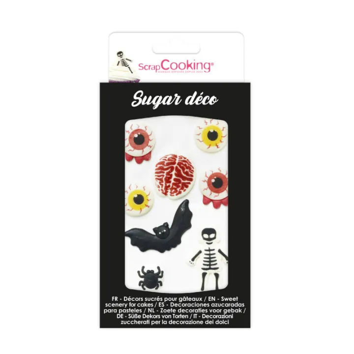 Sugar decoration Horror – 8 edible Halloween motifs made of sugar for cupcakes and cakes | miniSchoggi