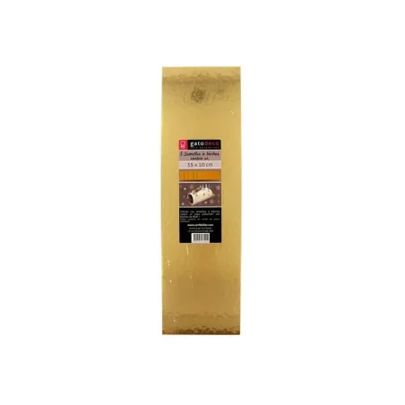 Goldene Untersetzer für Weihnachtsbûche 35x10cm für Bûches und Cakes