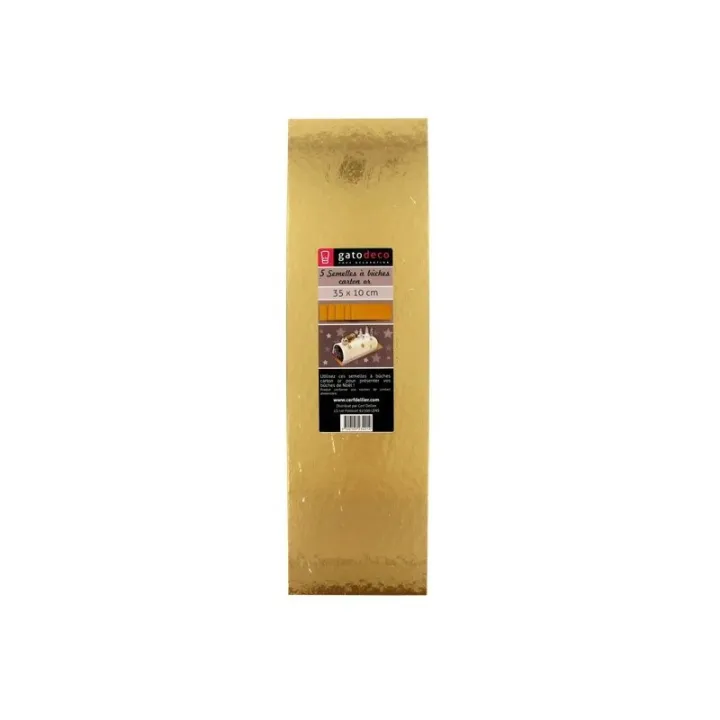 Sottobasi dorate per Bûche de Noël 35x10cm per Bûches e Cakes