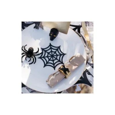 Décoration Toile d'araignée Halloween, 3 pièces pour une décoration de table effrayante