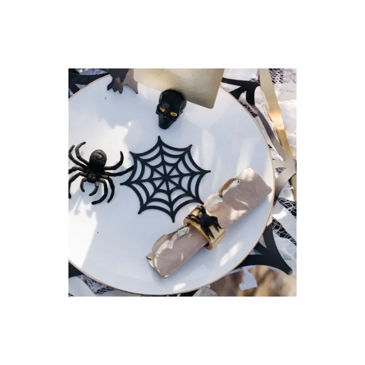 Décoration Toile d'araignée Halloween, 3 pièces pour une décoration de table effrayante