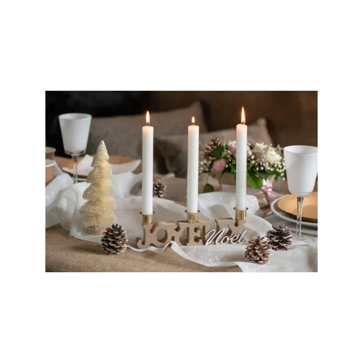 Candle holder Joyeux Noël 23 x 3 x 5 cm for Christmas table decoration