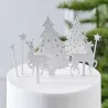 Cake topper Winterzeit 7 pezzi - Decorazione torta elegante per Natale