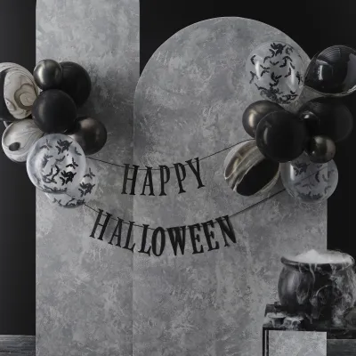 Girlande Happy Halloween mit 24 Ballons für die beste Halloween Deko