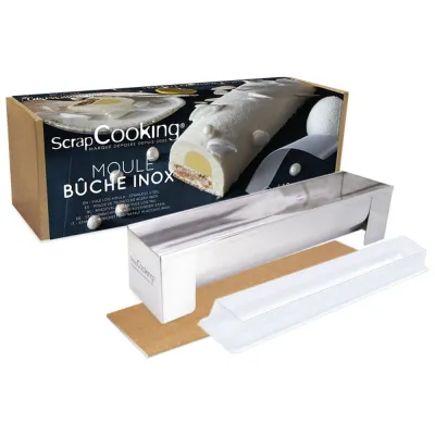 Bûcheform aus Edelstahl mit Einsatz für perfekte Bûche de Noël