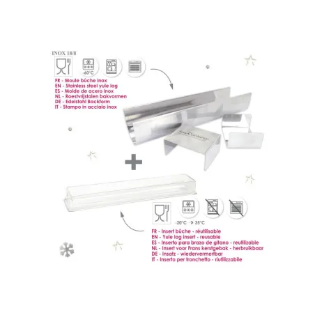 Moule à bûche en inox avec insert pour une parfaite Bûche de Noël