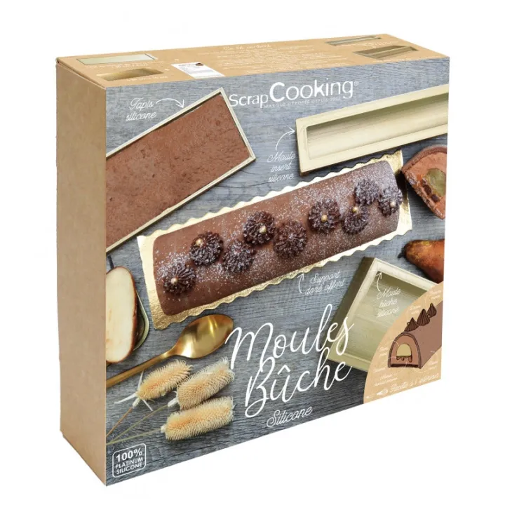 Set stampi Bûche de Noël in 3 parti - Stampi in silicone perfettamente coordinati