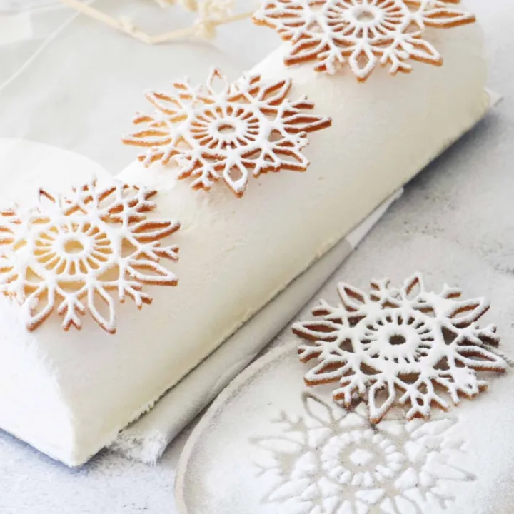 Hüppenmatte Schneesterne 3-teilig - winterliche Tortendekoration