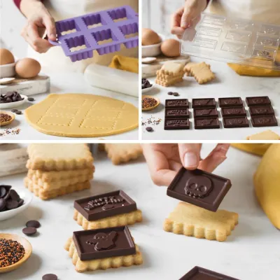 Butterkeks und Ausstecher und Schokoladenform Halloween