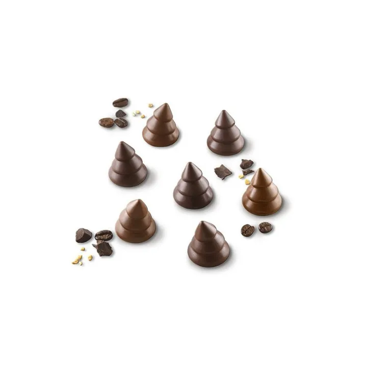 Moule à pralines sapin de Noël en silicone pour 15 pralines sapins