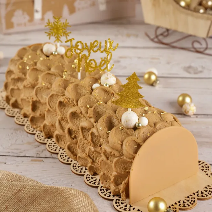 Moule en silicone pour décorations de bûche, 6 pièces pour finitions raffinées