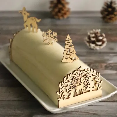 Silicone Yule log mold 25 x 9 x 7 cm for delicious Yule log