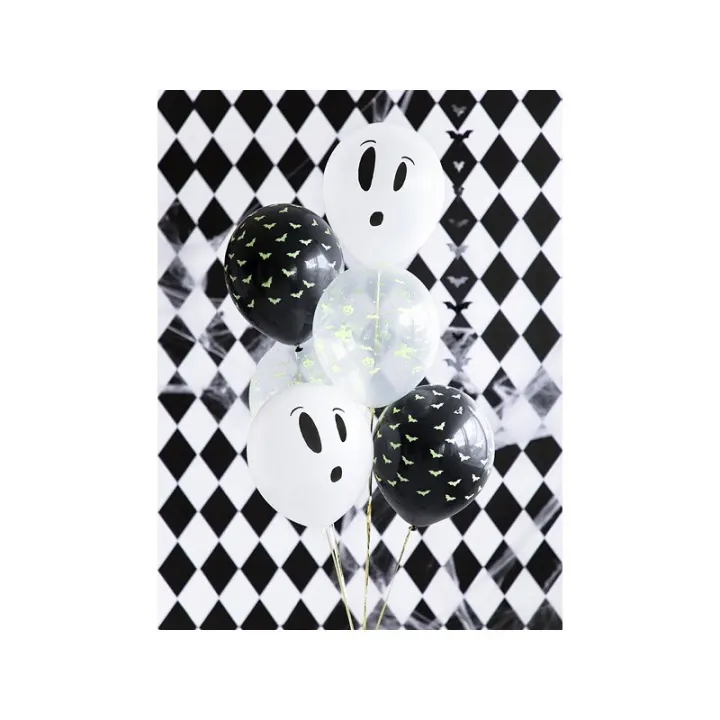 Ballons BOO mit UV-Licht, 3 Stück, Halloween Luftballons für Dein Fest