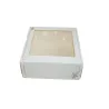 Cake box with window white and gold 19 x 19 x 8 cm