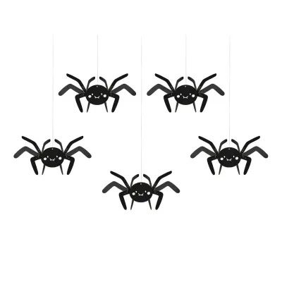 Hängedekoration Spinnen 5 Stück - Halloween-Dekoration