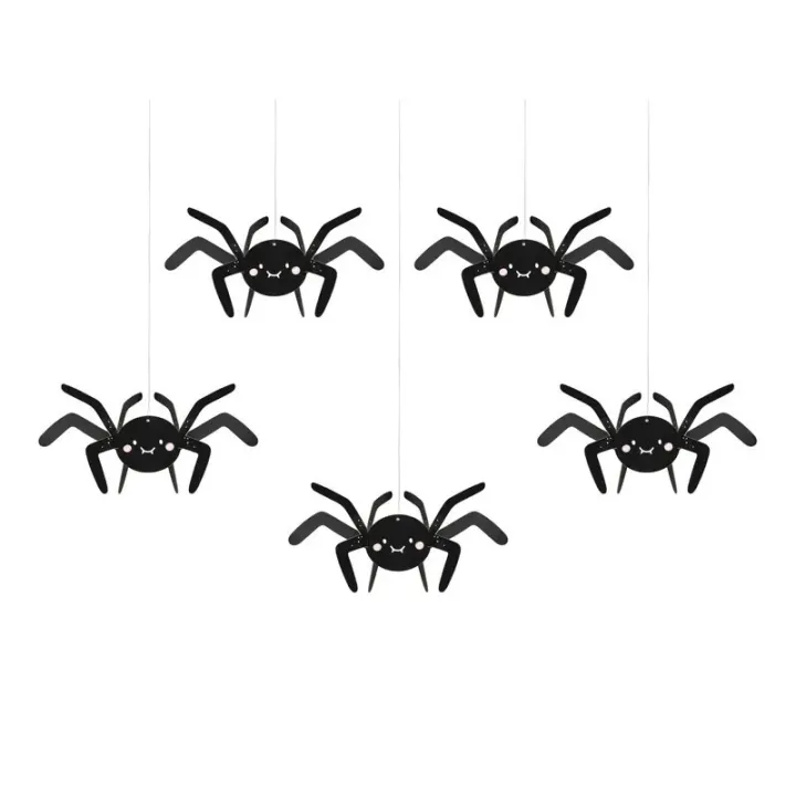 Hängedekoration Spinnen 5 Stück - Halloween-Dekoration