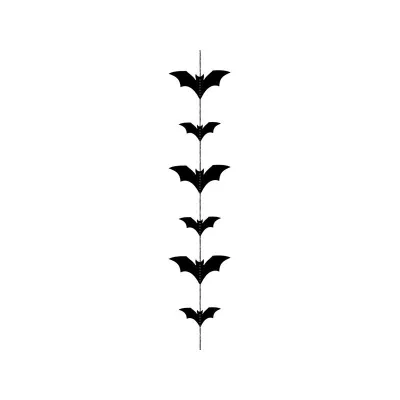 Girlande schwarz mit Fledermäusen 150 x 11 cm für Deine Halloween-Deko