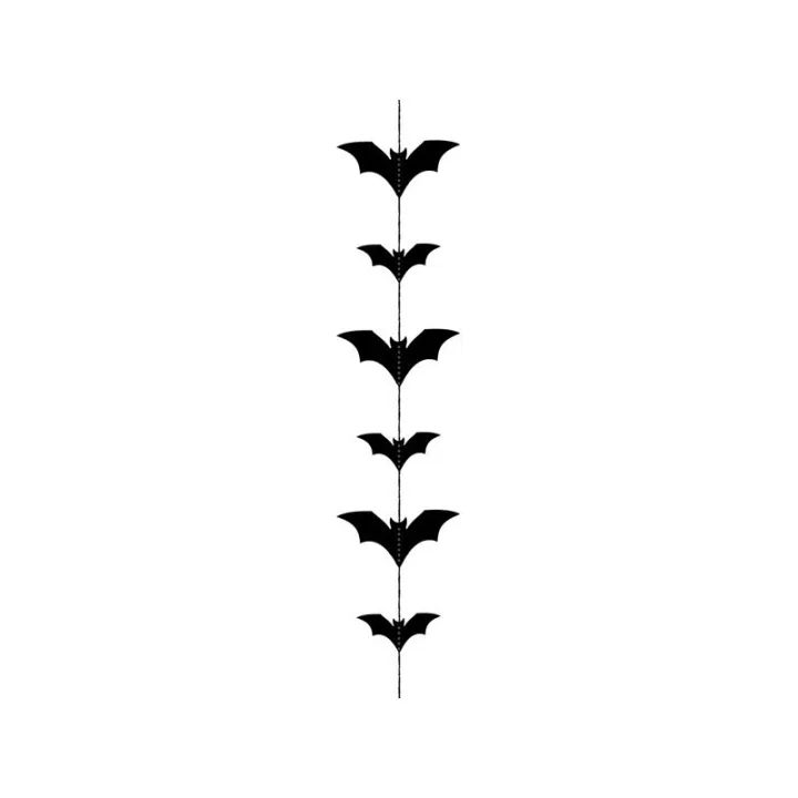 Garland black with bats 150 x 11 cm for your Halloween decor