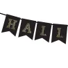 Guirlande fanions noir et or Halloween pour une décoration Halloween élégante