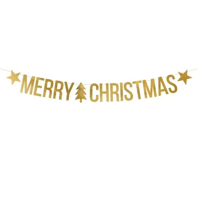 Girlande Merry Christmas Gold 10.5 x 150 cm - Weihnachtsgirlande