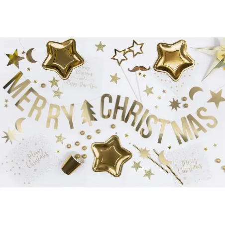 Ghirlanda Merry Christmas Gold 10.5 x 150 cm - Ghirlanda natalizia
