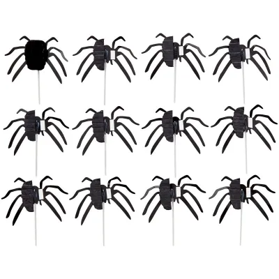 Cupcakes Topper 3D Spinne, 12 Stück - Gruselige Cake Topper