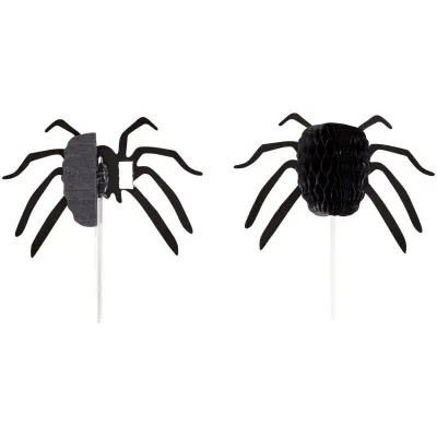 Cupcakes Topper 3D Spinne, 12 Stück - Gruselige Cake Topper