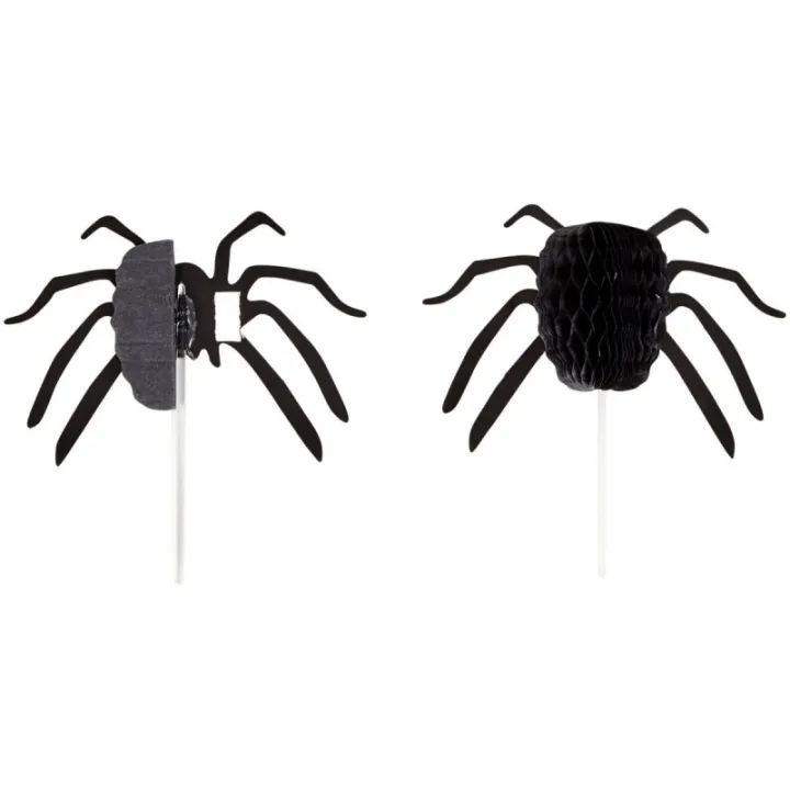 Cupcake topper 3D Spider, 12 pieces - Spooky cake topper
