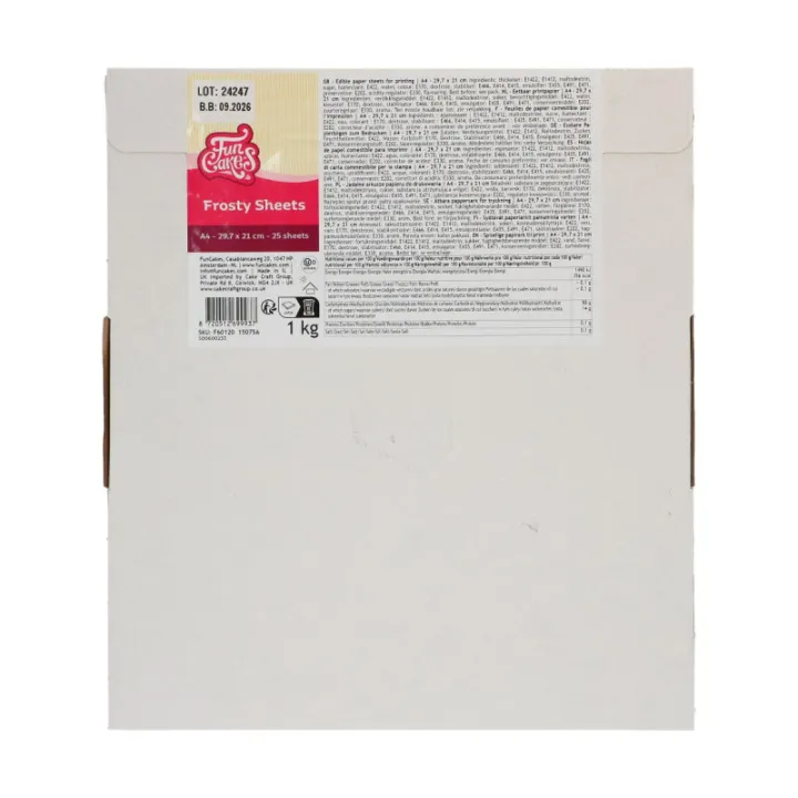 Fondantpapier A4 25 Stück - essbares Tortenfoto-Papier