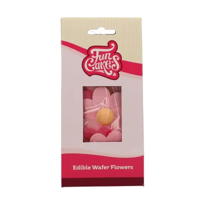 Fleurs en Papier à manger roses 8 pièces - Fleurs pour gâteaux