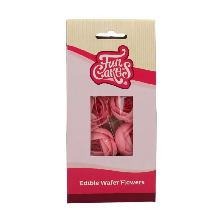 Pink peonies made of Edible paper, 6 pieces
