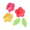 Rose con foglie di carta commestibile 15 pezzi - decorazione per torta commestibile