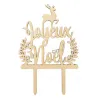 Décoration de gâteau Joyeux Noël en bois - Cake topper Noël