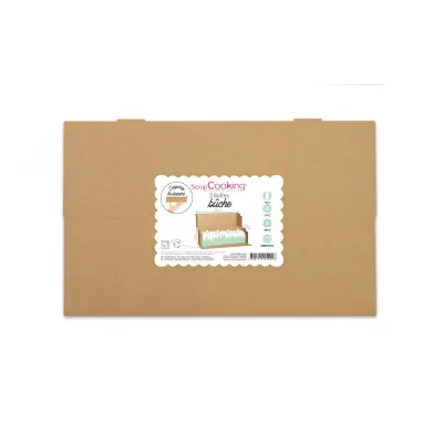 Yule log box 35 x 11 x 11 cm, 2 pieces perfect for elongated baked goods