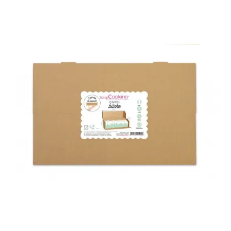 Yule log box 35 x 11 x 11 cm, 2 pieces perfect for elongated baked goods