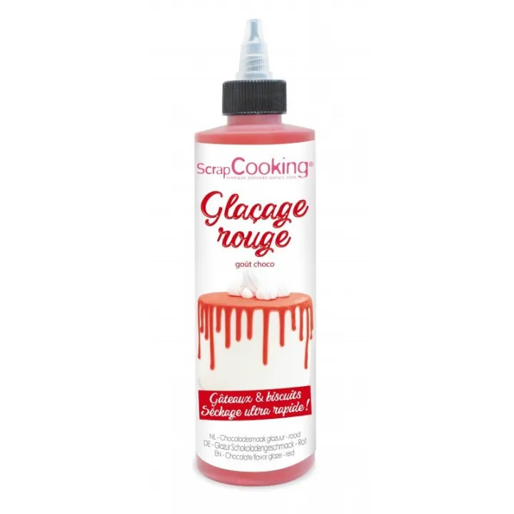 Drip Rot – 130 g chocolate icing for drip cakes, lettering and decorations in bright red | miniSchoggi
