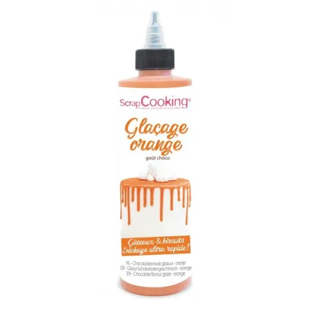 Drip Orange – 130 g chocolate icing for drip cakes, lettering and decorations in vibrant orange | miniSchoggi