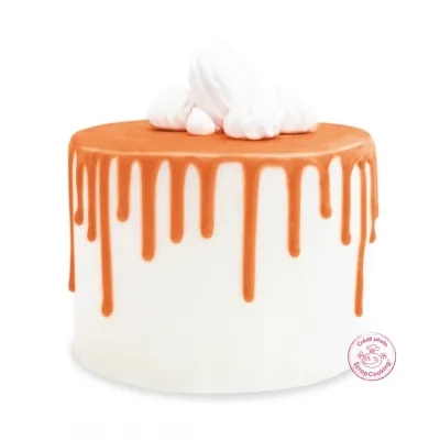 Drip Orange – 130 g Schokoladenglasur für Drip Cakes, Schriftzüge und Dekorationen in leuchtendem Orange | miniSchoggi