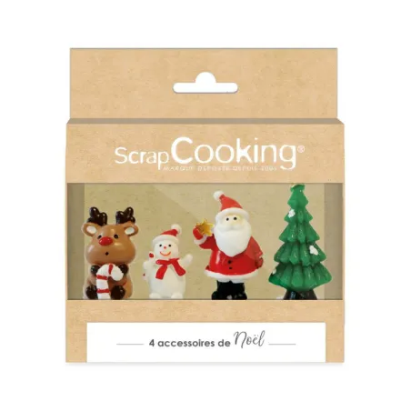 Cake topper Amici natalizi - 4 simpatiche figure per torte