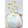 Cake topper set star gold 10 pieces for festive cake decoration