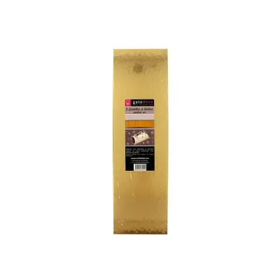 Goldene Tortenunterlagen für Weihnachtsbûche 29 x 10 cm, 5 Stück