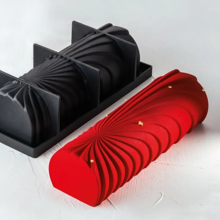 Stampo in silicone Bûche de Noël ondulato per dessert festivi