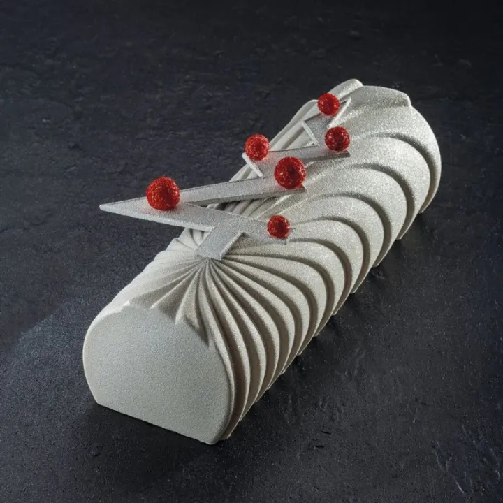 Bûche de Noël Silikonform geschwungen für festliche Desserts